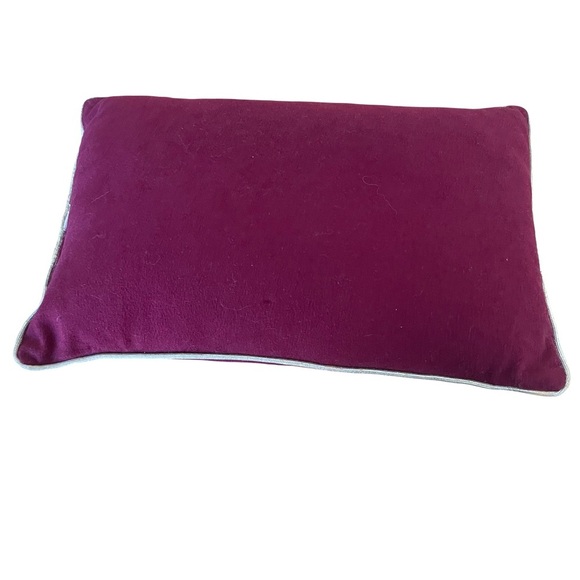 Christmas/reindeer pillow /gold reindeer burgundy with gold trim 14 3/4 X 9 1/2 - Picture 3 of 4